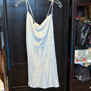 Divided Silver Glitter Dress